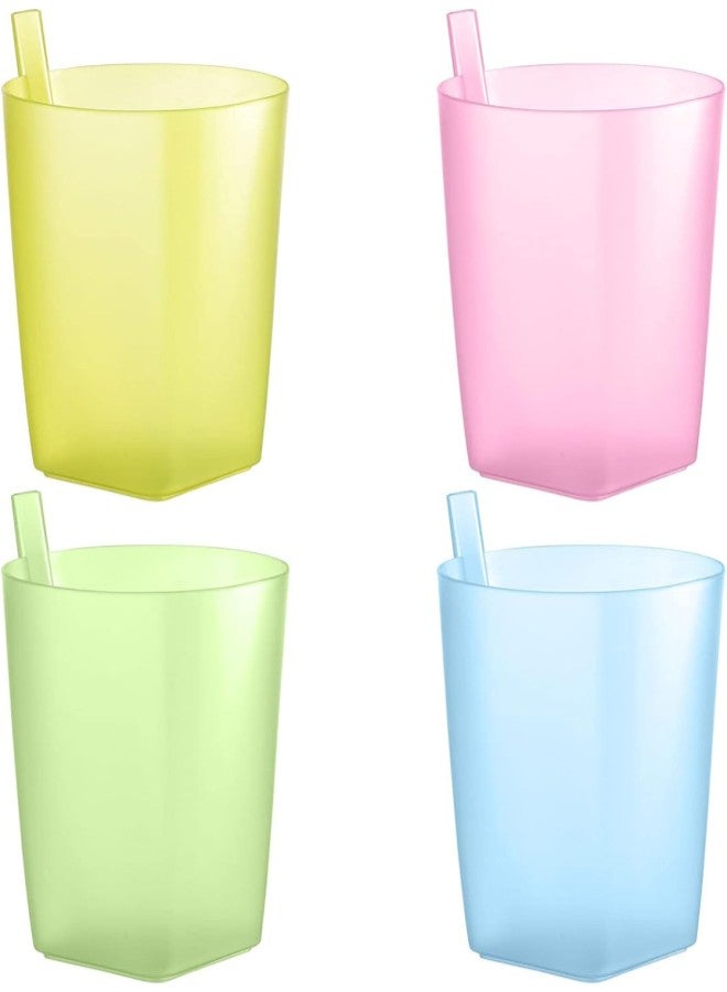 klarako Children Sippy Cup 4Pcs Toddler Sip Cups with Built in Straw Kids Drink Cups with Straws - Image 1