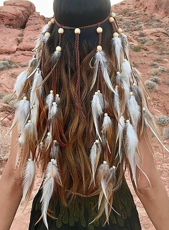 كامبسيس طوق رأس من الريش بتصميم بوهيمي مستوحى من أزياء الغجر والهنود، إكسسوار شعر للنساء - Image 1