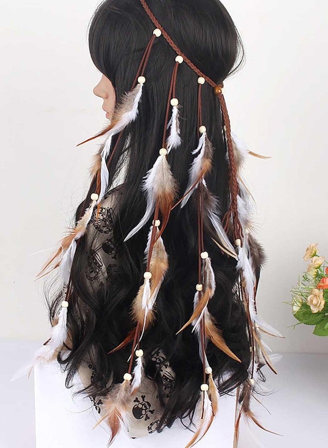 كامبسيس طوق رأس من الريش بتصميم بوهيمي مستوحى من أزياء الغجر والهنود، إكسسوار شعر للنساء - Image 4