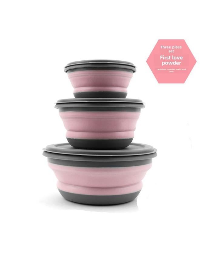 Folding Bowl Portable Tableware Retractable Outdoor Compression Travel Wild Tableware Supplies Baby Picnic Drop-resistant Lunch Box 