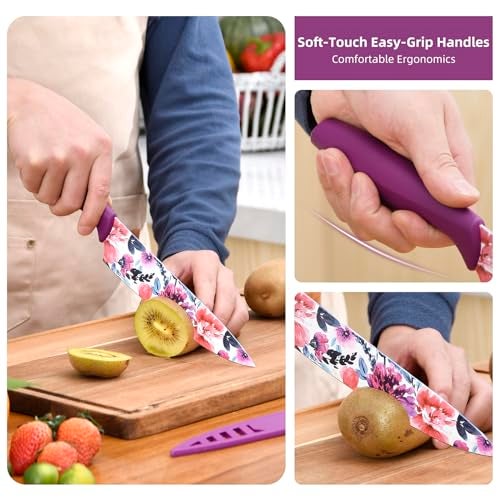 UPTRUST Knife Set, 12-piece Kitchen Knife Set Nonstick Coated, Professional Kitchen Cutlery Set for Chef, Cooking, Camping, Outdoor, Gift - Image 2