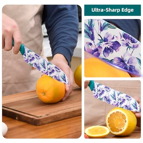 UPTRUST Knife Set, 12-piece Kitchen Knife Set Nonstick Coated, Professional Kitchen Cutlery Set for Chef, Cooking, Camping, Outdoor, Gift - Image 3