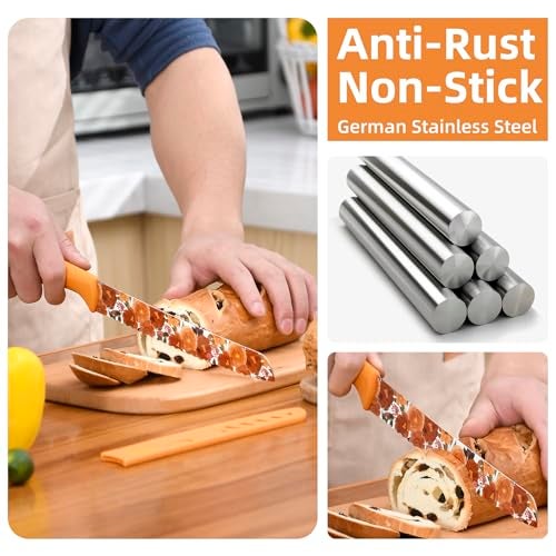 UPTRUST Knife Set, 12-piece Kitchen Knife Set Nonstick Coated, Professional Kitchen Cutlery Set for Chef, Cooking, Camping, Outdoor, Gift - Image 5