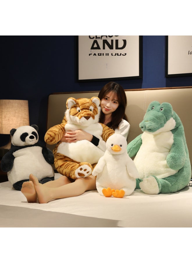Cartoon Lazy Duck Lazy Crocodile Pillow Plush Toy Tiger Doll Husky Pillow Wholesale-Color:Crocodile-Height:60cm
