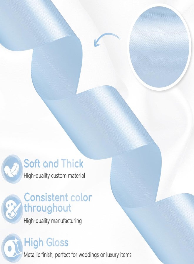 Sagaat Light Blue Ribbon 1-1/2 Inch 30 Yards Baby Blue Satin Ribbon for Flower Bouquet, Fabric Ribbon for Gift Wrapping Crafts Baby Shower Wedding Christmas - Image 3