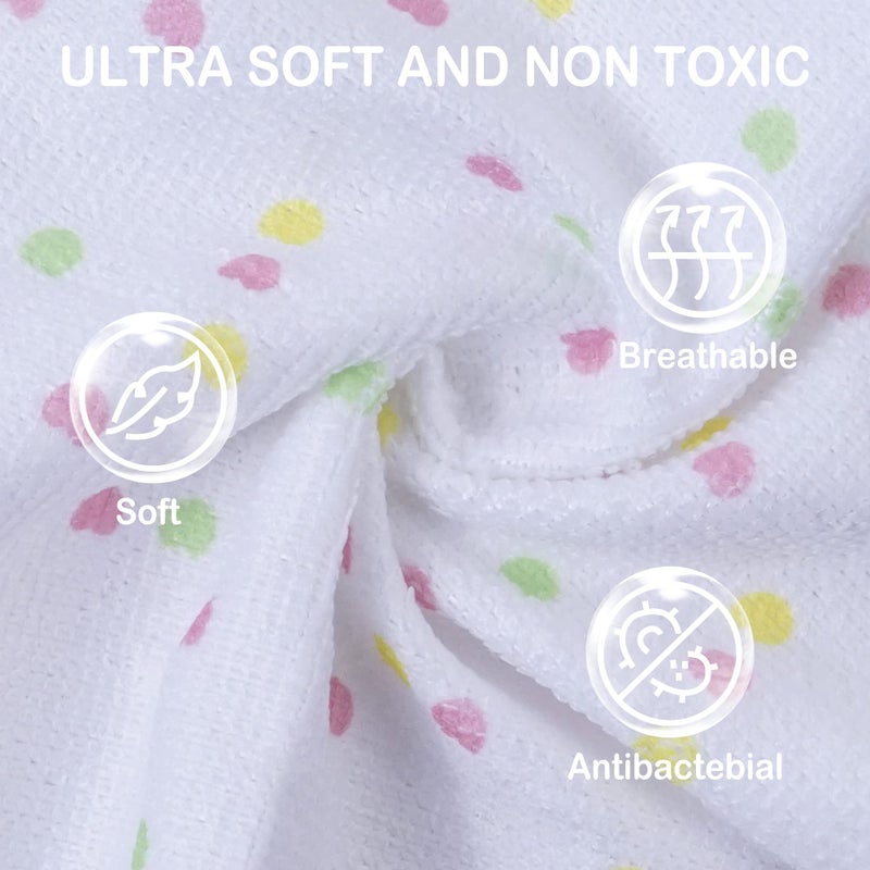 softan Baby Washcloths, 24Pack Baby Wash Cloths Extra Soft & Ultra Absorbent, Baby Towels and Washcloths Face Towel Unisex for Boys Girls Face & Body, Washclothes Gentle on Sensitive Skin, 9x9 Unicorn - Image 2