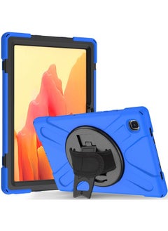 Case Cover For Samsung Galaxy Tab A7 2020 T500/T505 360 Degree Rotation PC + Silicone Protective Case with Holder & Hand-strap Blue