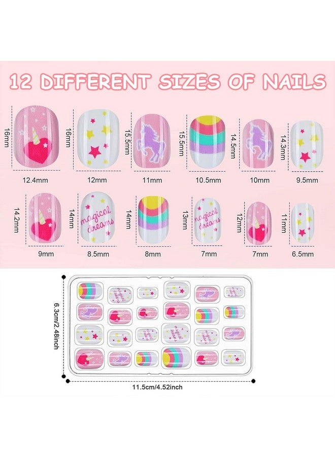 ماي كرييت ® 72 قطعة من أظافر الجل القابلة للضغط للأطفال، أظافر صناعية لطيفة على شكل رسوم متحركة، أظافر صناعية قابلة للضغط، غطاء كامل، أظافر صناعية قابلة للضغط للفتيات، هدية حفلات، أظافر صناعية قابلة للضغط للفتيات - Image 2
