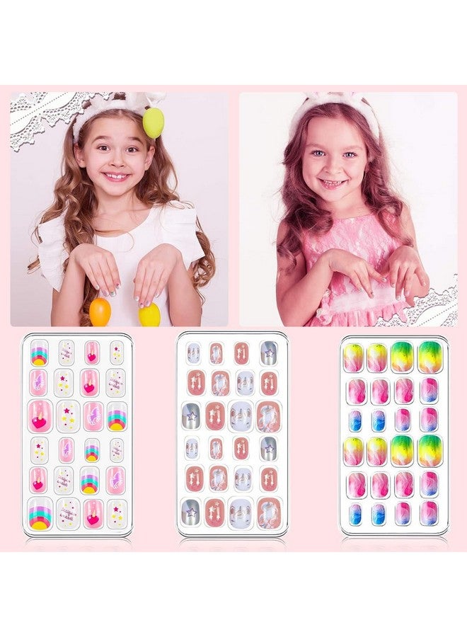 ماي كرييت ® 72 قطعة من أظافر الجل القابلة للضغط للأطفال، أظافر صناعية لطيفة على شكل رسوم متحركة، أظافر صناعية قابلة للضغط، غطاء كامل، أظافر صناعية قابلة للضغط للفتيات، هدية حفلات، أظافر صناعية قابلة للضغط للفتيات - Image 4