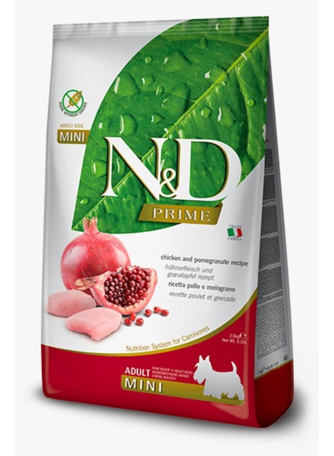 Farmina N&D Chicken & Pomegranate Adult Mini Dog Dry Food - 2.5KG - Image 1