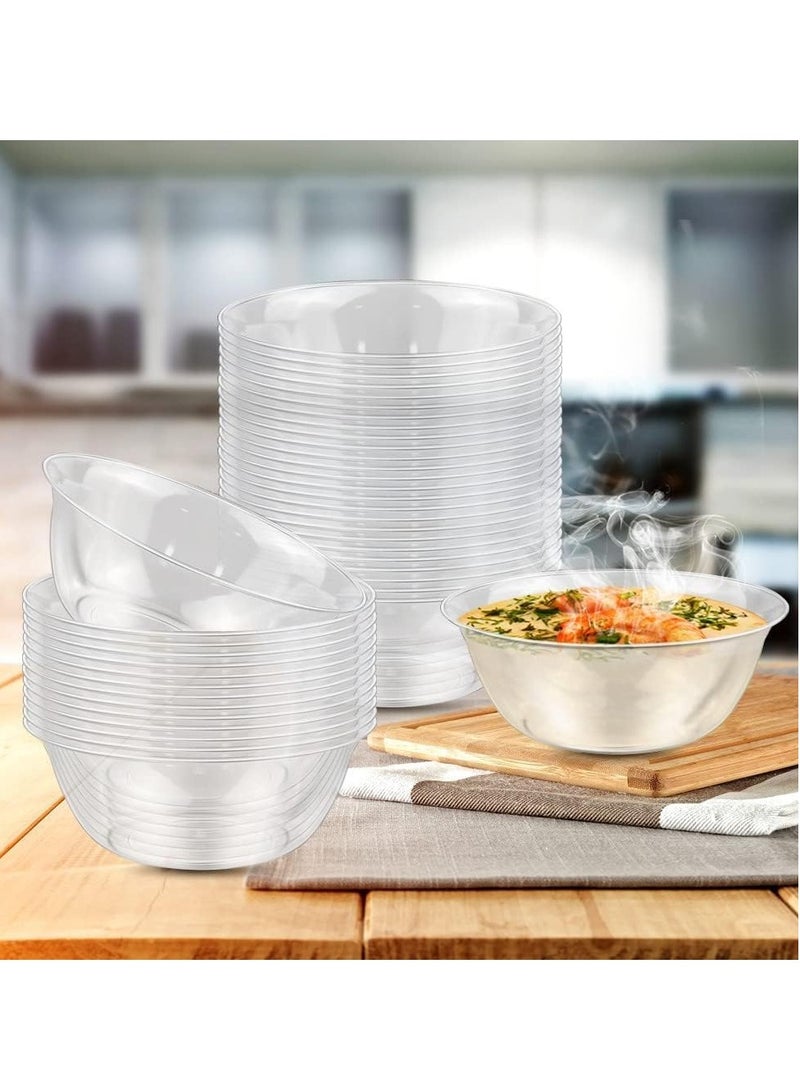 SOLARAE Clear Premium Plastic Bowls, Hard Plastic Bowls, Clear Salad Bowl Disposable Soup Ice Cream Candy Serving for Wedding Birthday Dessert Party Bowls For Catering, Parties, Buffets, Events 50 Pack - Image 5