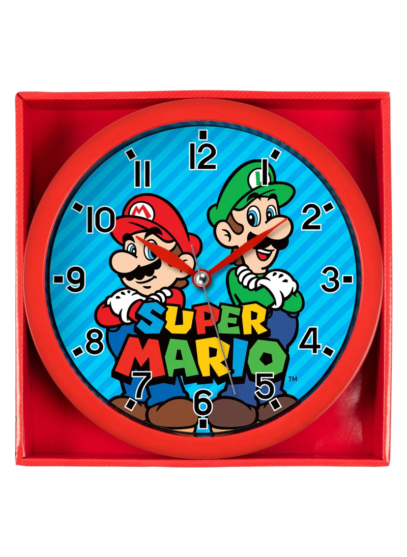 Super Mario Nintendo Super Mario Brothers Red & Blue Wall Clock - GSM3047