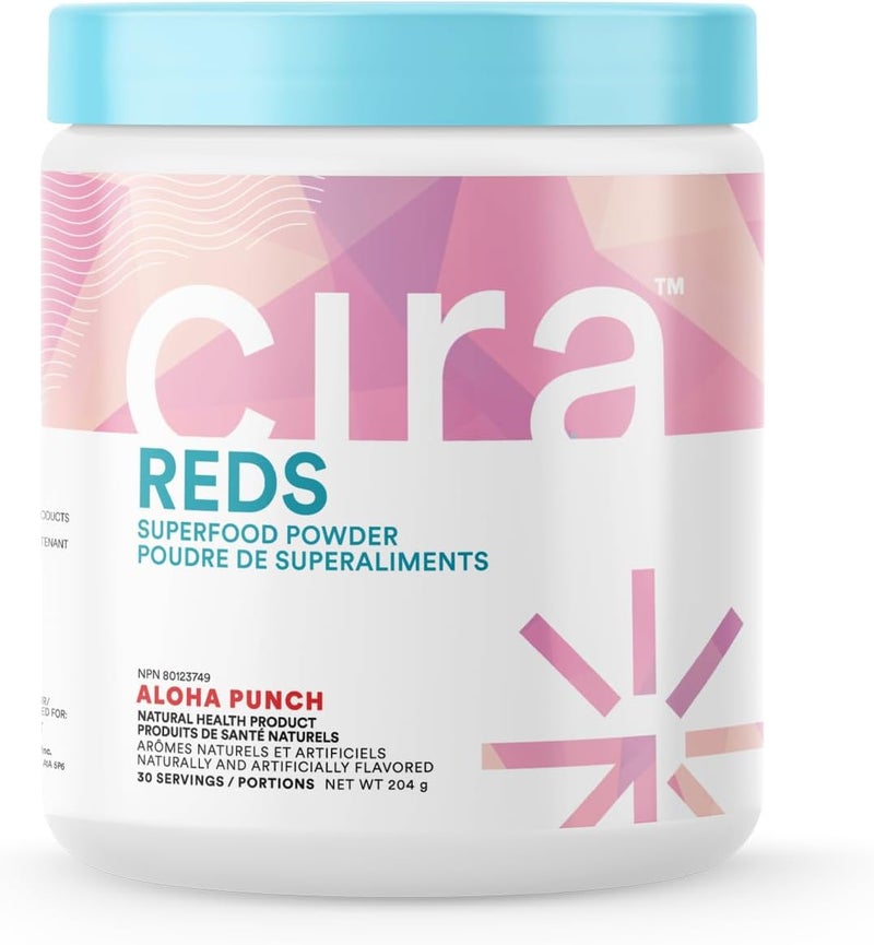 Cira GlowGetter Reds Superfood Powder  Antioxidants  Polyphenols for Increased Energy  Gut Health  30 Servings Aloha Punch - Image 1