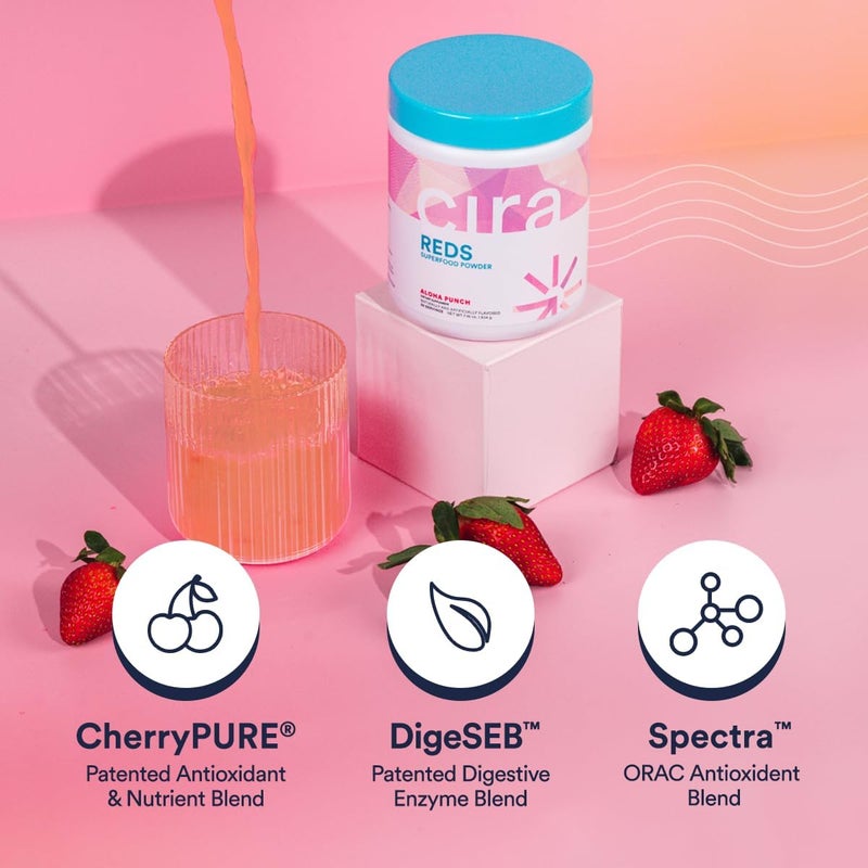 Cira GlowGetter Reds Superfood Powder  Antioxidants  Polyphenols for Increased Energy  Gut Health  30 Servings Aloha Punch - Image 2