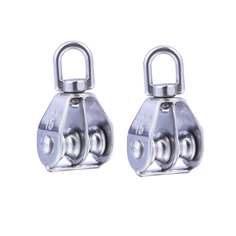Dual Wheel Stainless Steel Pulley 35kg Capacity High Reliability Multi Field Use - Image 2