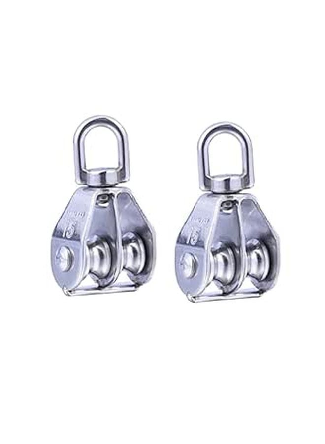 Dual Wheel Stainless Steel Pulley 35kg Capacity High Reliability Multi Field Use - Image 1