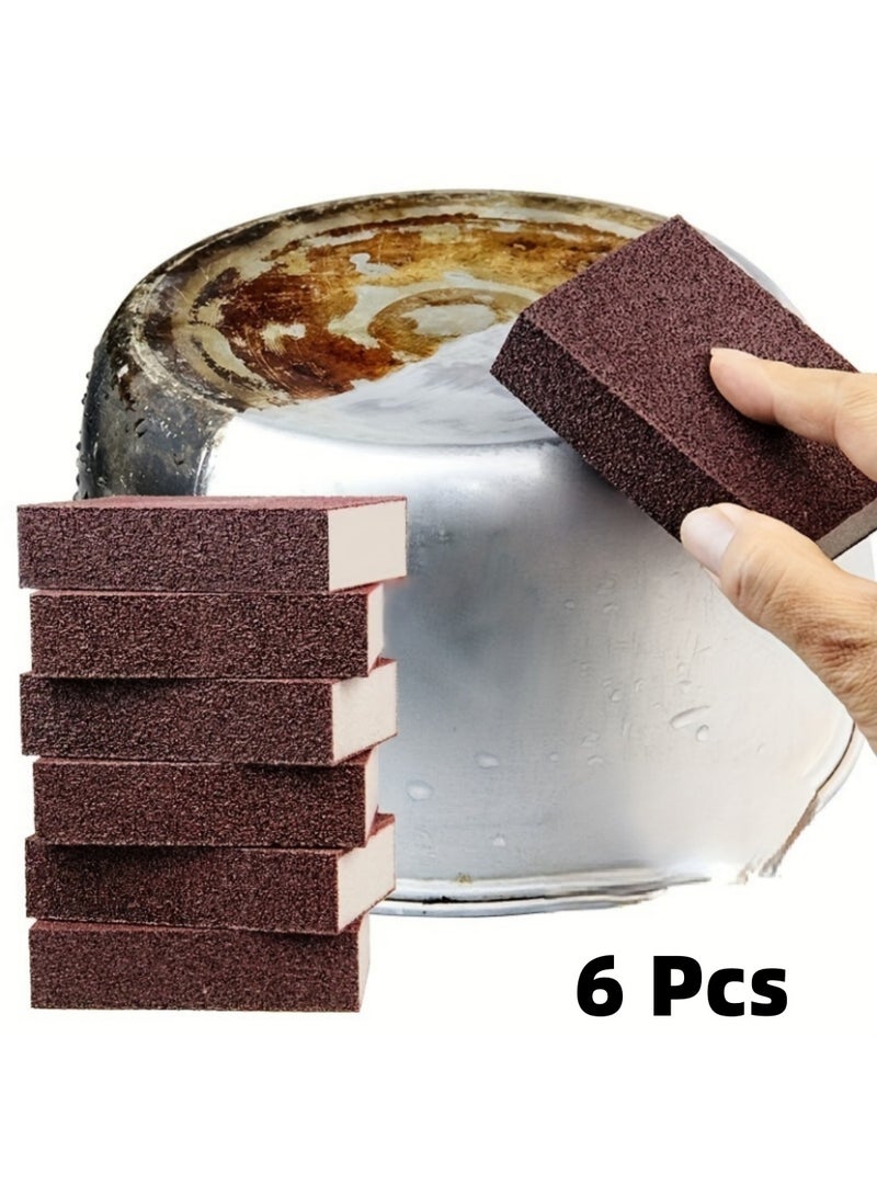 Mmmon 6-Pack Emery Magic Sponge Cleaning Pad Set, Rust Removal Scrubbers, for Kitchen Cleaning Pots and Pans, Bathroom, Toilet, Floor, and Outdoor Cleaning - Image 1