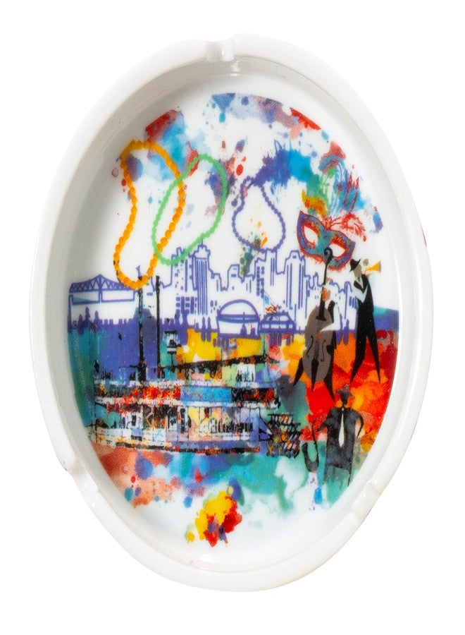 Artisan Owl New Orleans Watercolor Design Souvenir Ashtray - Image 2