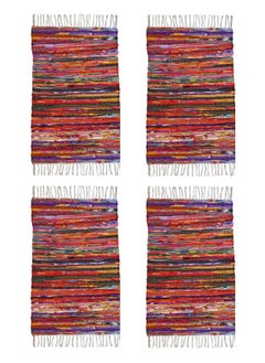 Bazaar Misr Rag Rug Kilim Multicoloured Double Sided Washable 70*100 cm 4 pcs  - Image 1
