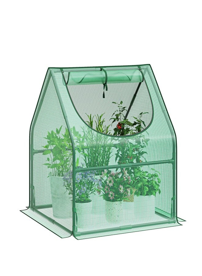 GreatBuddy Portable Mini Greenhouse, 3×3×3Ft, High-Density PE Plant Cover with Roll-up Zipper Window, Perfect for Indoor Outdoor Plant Growing - Image 1