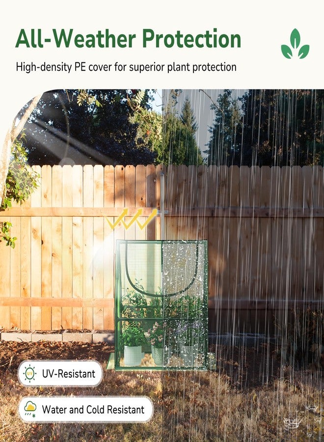 GreatBuddy Portable Mini Greenhouse, 3×3×3Ft, High-Density PE Plant Cover with Roll-up Zipper Window, Perfect for Indoor Outdoor Plant Growing - Image 3