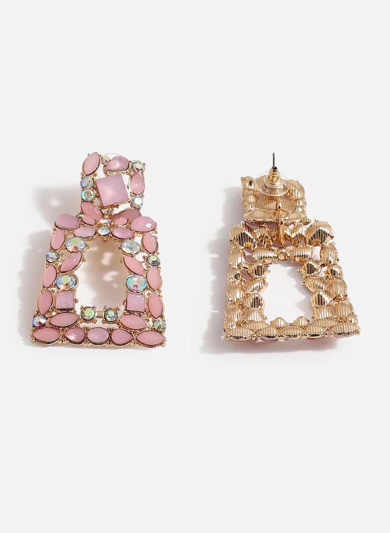 سوهي انخفاض الأقراط مصمم الحجر الوردي