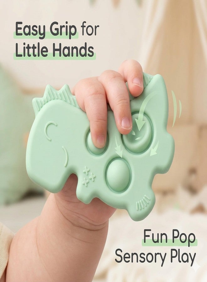 SYCAMORE EAST Silicone Dinosaur Shape Baby Teether | BPA Free Soft Silicone Teething Toy for Babies | Easy Grip Textured Teether for Newborns, Infants & Toddlers - Image 4