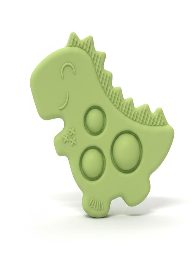 SYCAMORE EAST Silicone Dinosaur Shape Baby Teether | BPA Free Soft Silicone Teething Toy for Babies | Easy Grip Textured Teether for Newborns, Infants & Toddlers - Image 1