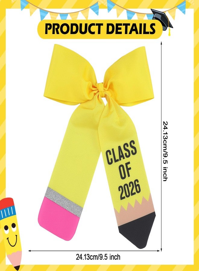Janinka Graduation Bow Class of 2026 Large 9.5 x 9.5 Inch Bow for Graduation Cap with Hair Accessories for Cap Decoration, Ideal for Ceremony Gifts(Pencil - Image 2