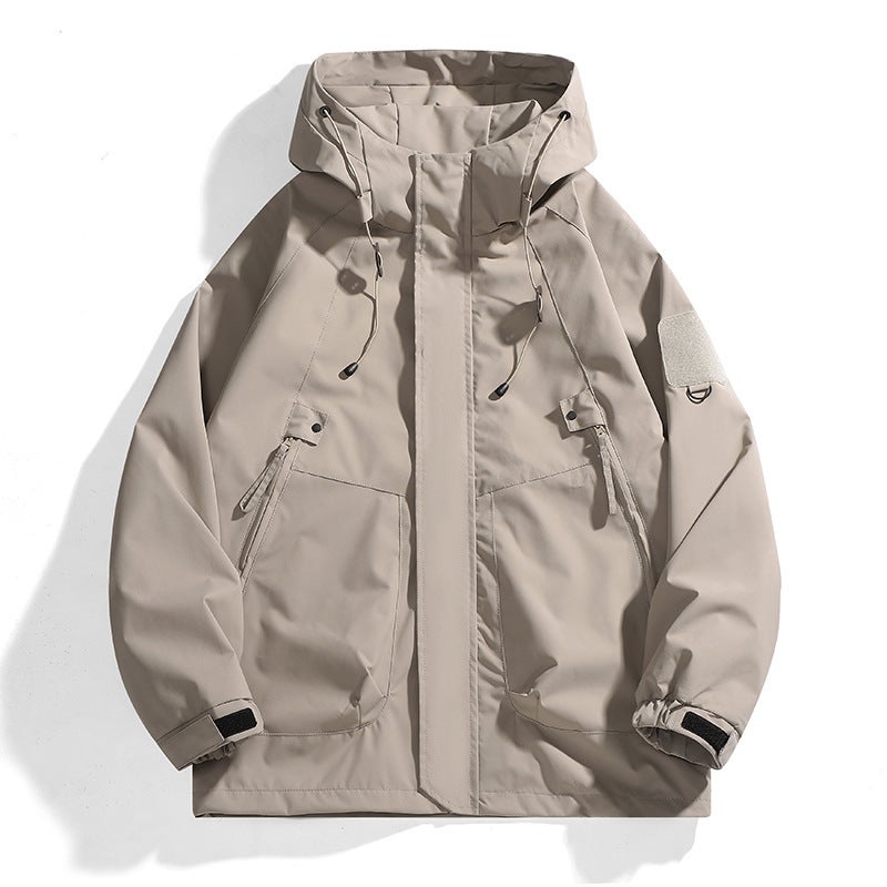 J90 new spring and autumn assault clothing outdoor waterproof autumn coat mens jacket mens functional style work Burnt orange - Image 4