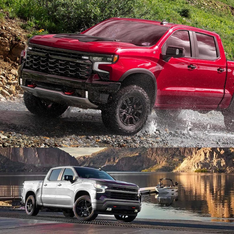 أغطية خطافات السحب لسيارة Chevy Silverado 1500 2007-2024، غطاء المقطورة الأمامي قطعتان، خطافات سحب مخصصة للسيارة متوافقة مع ملحقات Chevrolet Silverado 1500 2007-2024 - Image 5