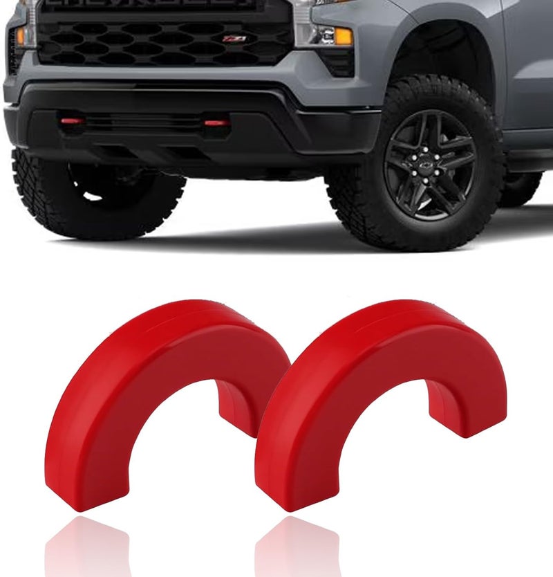 أغطية خطافات السحب لسيارة Chevy Silverado 1500 2007-2024، غطاء المقطورة الأمامي قطعتان، خطافات سحب مخصصة للسيارة متوافقة مع ملحقات Chevrolet Silverado 1500 2007-2024 - Image 1