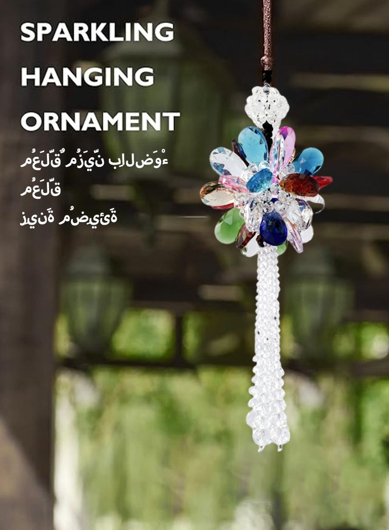 DPTER Sparkling Sunflower Tassel Crystal Pendant Rearview Mirror, Colorful Crystal Diamond Car Interior Pendant Car Accessories Valentine's Day Luxury Decoration for Women and Men - Image 5