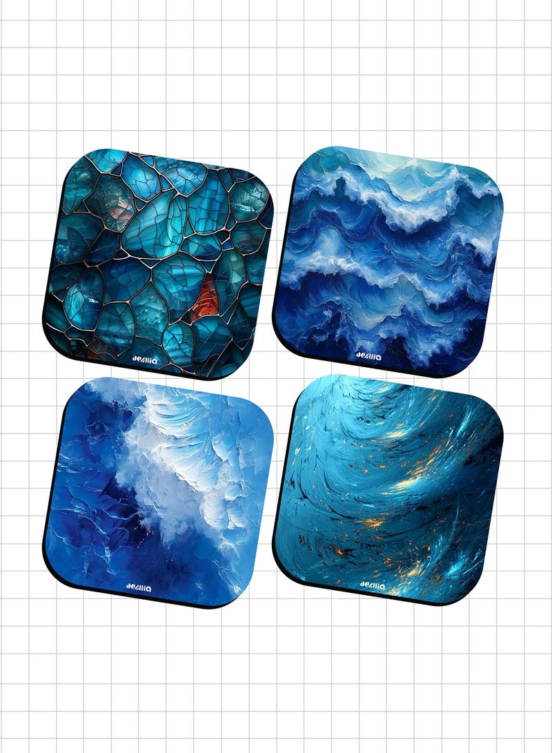 Dezllia Wooden Squared Coaster Set - 4 Pieces - COASTER/06 - Image 1