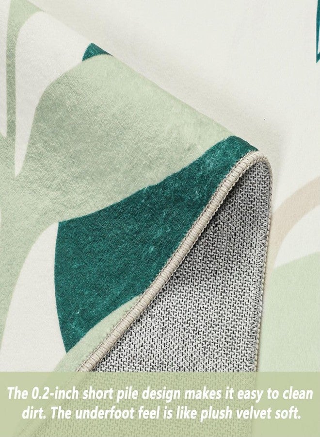 Capslpad Area Rugs 5x7, Washable Nursery Rug, Low Pile Soft Non-Shedding Playroom Carpet, Botanical Print Green Rugs for Bedroom, Classroom, Living Room - Image 4