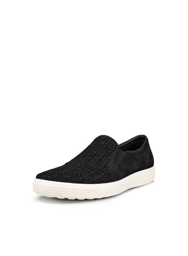 ECCO Men's Soft 7 Woven Slip-On Sneaker, Black, 9-9.5 - Image 1