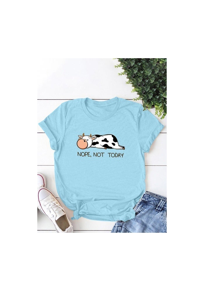 2020 sale nope cow personality printed pattern short sleeve T-shirt wish