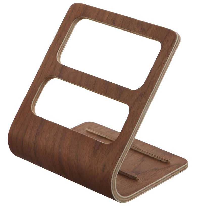 Yamazaki Home Remote Holder  Wooden Home Storage Caddy Wood No Assembly Req Walnut