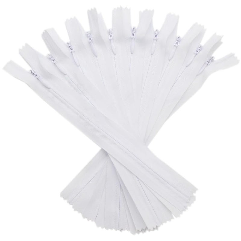 YaHoGa 10pcs 24 Inches Invisible Zippers Conceal Zippers for Sewing Dress Garments Clothes Pillow Tailor Craft White 24 - Image 2