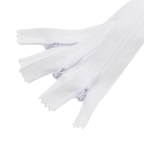 YaHoGa 10pcs 24 Inches Invisible Zippers Conceal Zippers for Sewing Dress Garments Clothes Pillow Tailor Craft White 24 - Image 3