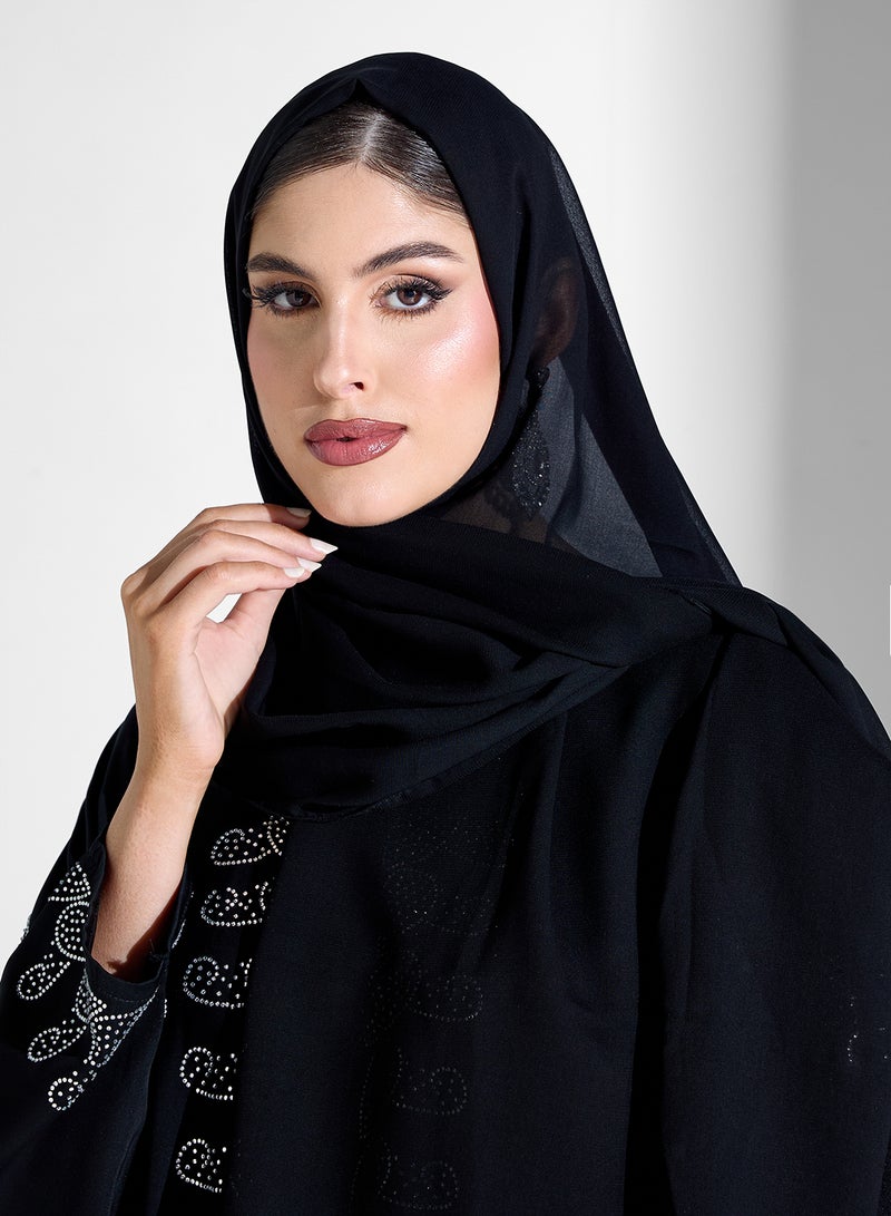 Khizana Embellished Abaya With Sheila - Image 4
