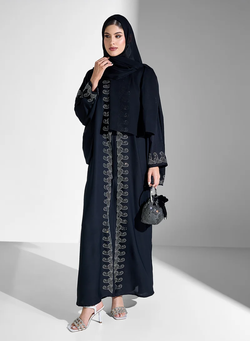Khizana Embellished Abaya With Sheila
