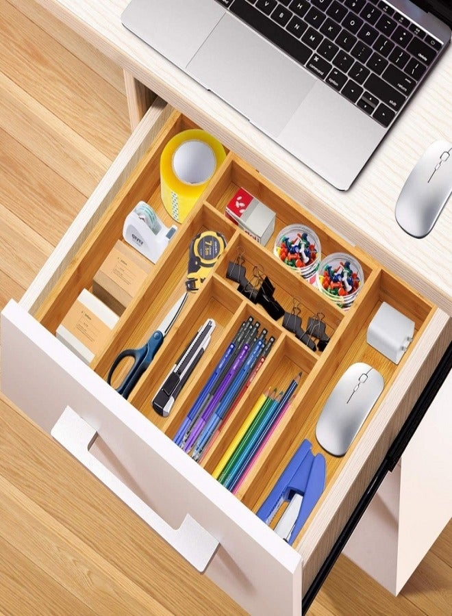 MIXDE Bamboo Expandable Drawer Organizer, Silverware Utensil Holder and Closet Cutlery Tray for Kitchen, Home  - Image 3