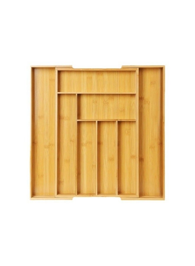 MIXDE Bamboo Expandable Drawer Organizer, Silverware Utensil Holder and Closet Cutlery Tray for Kitchen, Home  - Image 1