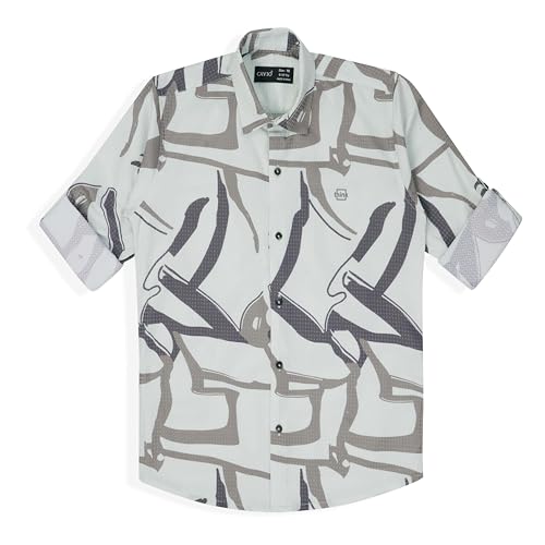CAVIO Boys Cotton Blend Full Sleeves Printed Casual Shirt LightGreen - Image 1