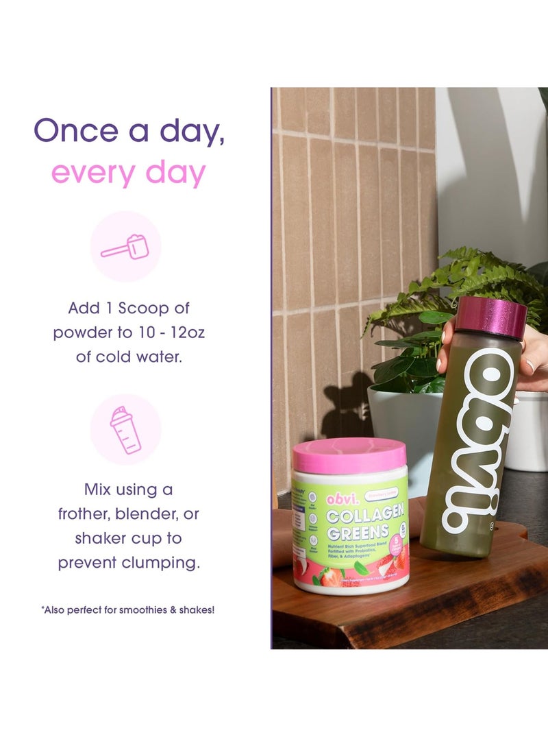 Obvi Collagen Greens Strawberry Lychee 225g 25 serving - Image 5