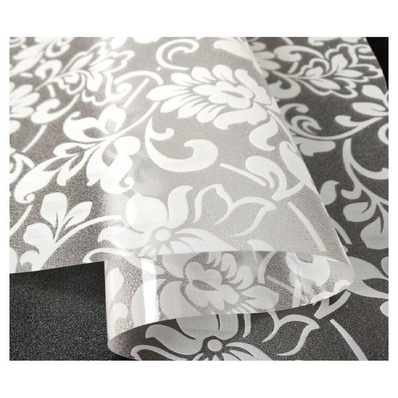 STICKSTUFF STICKSTUFF Premium Window Films Privacy Film Self Adhesive Decorative Film for Bathroom Door Window Heat Control Anti UV White Flowers 24x12 Inch  - Image 3