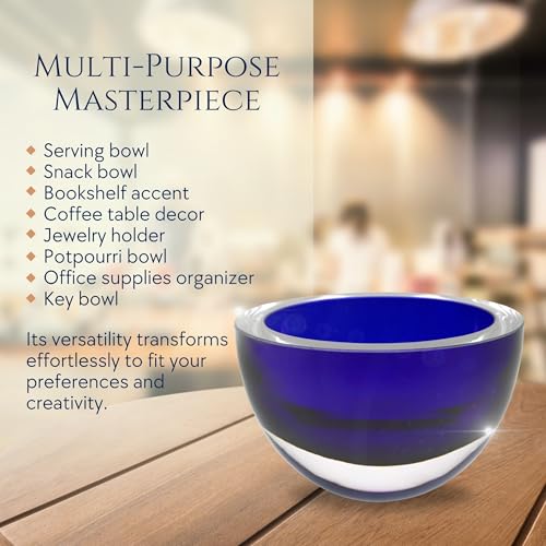 Badash Penelope Crystal Decorative Candy Dish, Crystal Candy Bowl, European Blown Glass Serving Bowl for Nuts, Snacks, 6” Diameter, Midnight Blue - Image 3