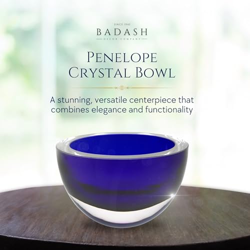 Badash Penelope Crystal Decorative Candy Dish, Crystal Candy Bowl, European Blown Glass Serving Bowl for Nuts, Snacks, 6” Diameter, Midnight Blue - Image 2