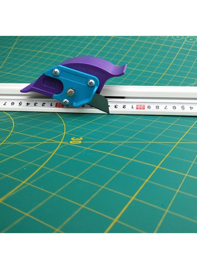 Sliding Bone Cutting Guide Ruler 19.69 inch for KT Boards Paper and Faux Leather Hand Safety Protection Anti Bias Tool with Purple Handle Numbered Scale - Image 4